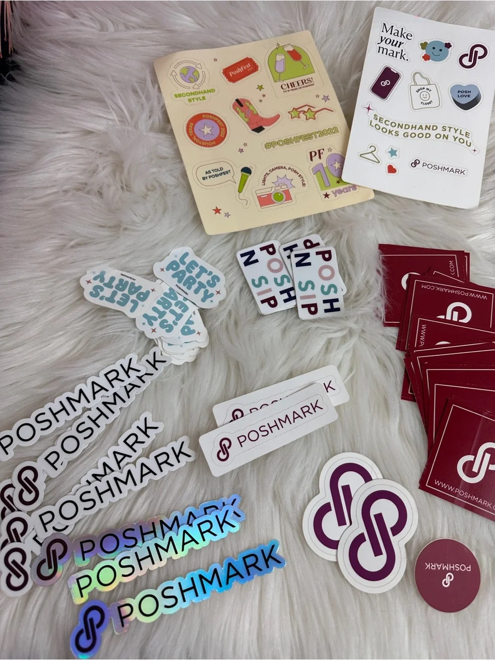 Large Poshmark Logo and Event Stickers Swag Poshfest Bundle Lot Set